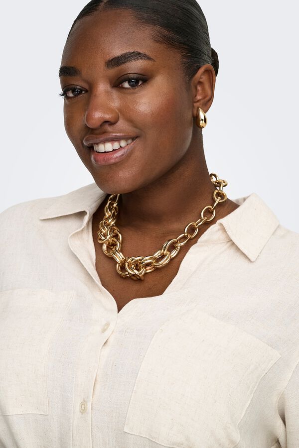 Only Carmakoma Camisa fluida talla grande beige