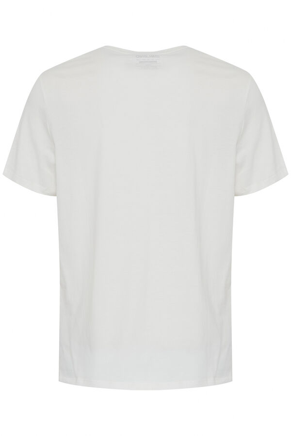 Springfield T-shirt Manga Curta - Bolso Estampado branco