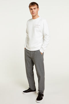 Springfield Sweatshirt de manga comprida sem capuz branco