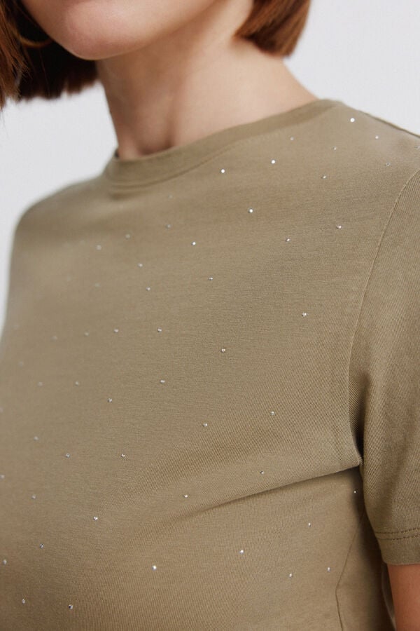 Springfield Polka-dots short sleeve T-shirt pink