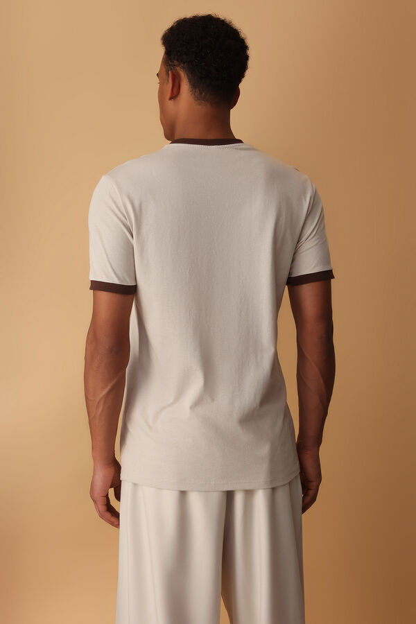Trendyol Camiseta oversize manga corta beige