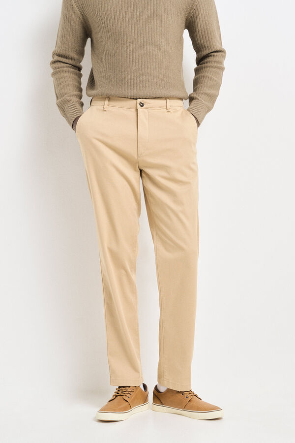 Springfield Slim fit comfort colour chinos camel