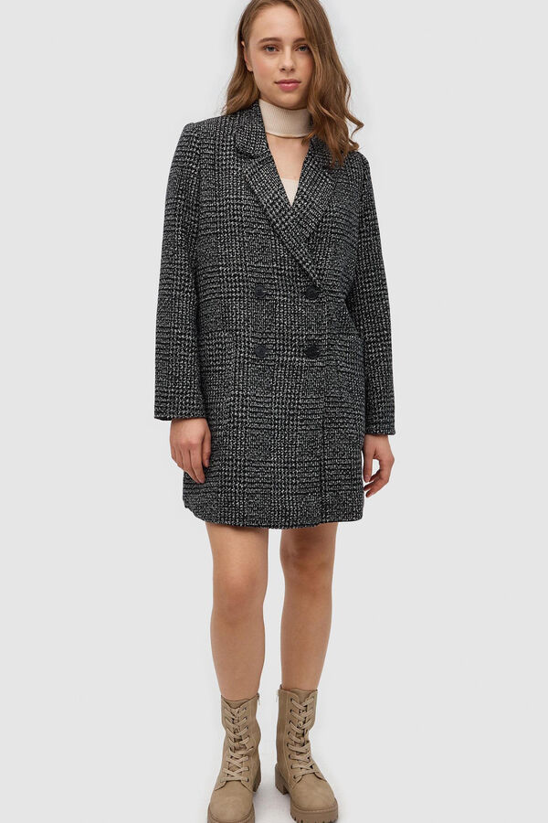 Inside Abrigo Pa&ntilde;o Cruzado negro