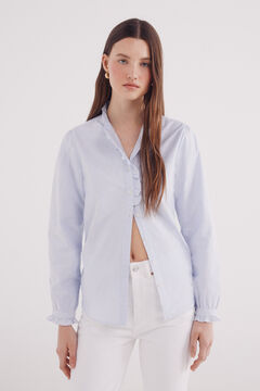 Springfield Oxford blouse with ruffle neck