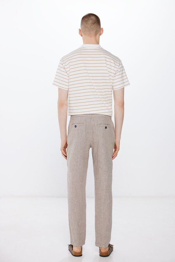 Springfield Textured linen trousers 36