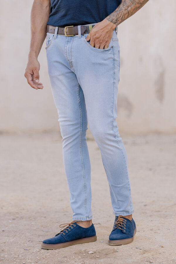 Celopman Pantal&oacute;n Denim Skinny blanco