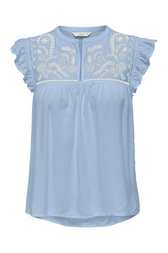 Only Blusa con bordados azul