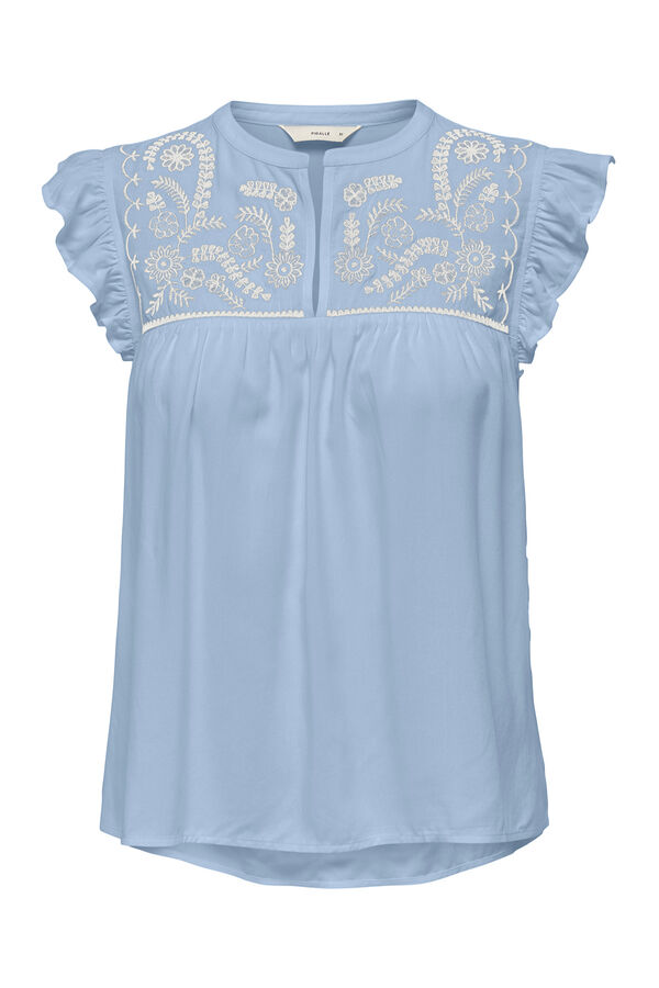 Only Blusa con bordados azul