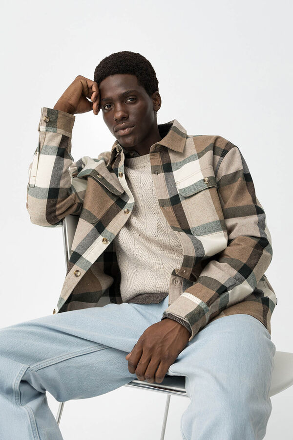 Tiffosi Camisa de cuadros gris