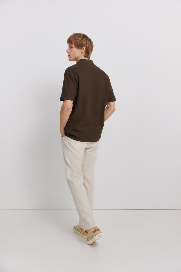 Springfield Linen comfort fit chinos white
