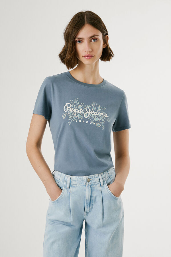 Pepe Jeans Camiseta com estampa floral e logotipo azul