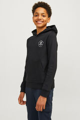 Jack & Jones Junior Fleece hood sweatshirt  Crna