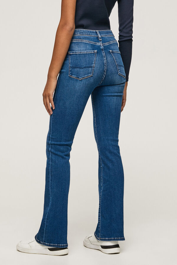 Springfield Dion Flare Fit High Waist Jeans plava