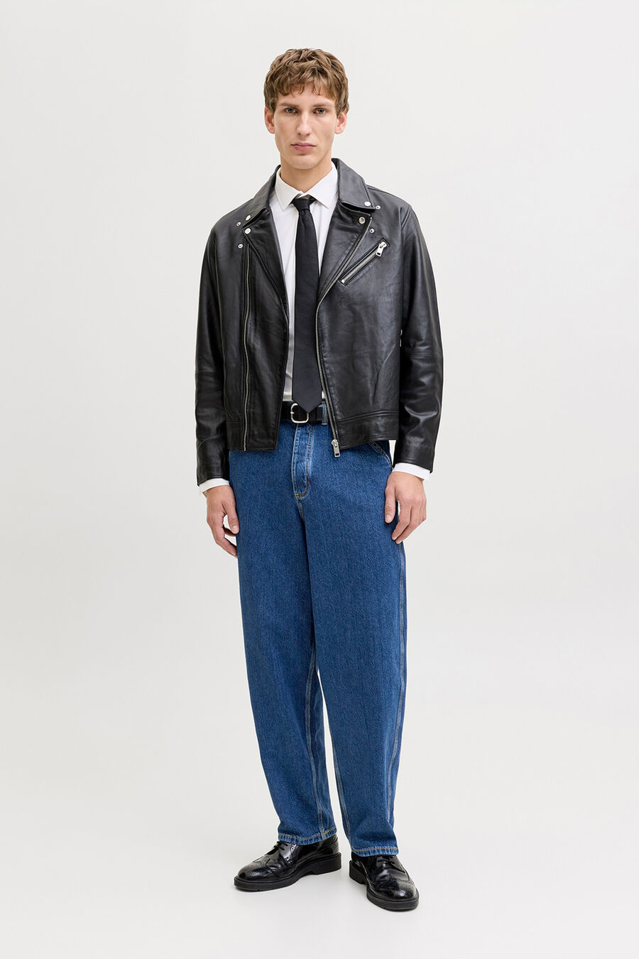 Jeans baggy tiro alto algodón