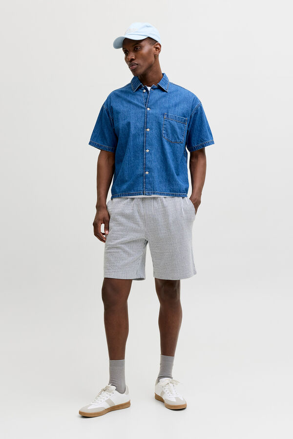 Jack & Jones Relaxed fleece Bermuda shorts white