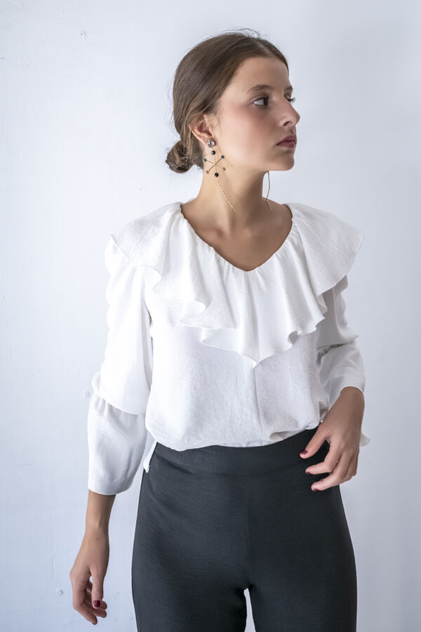 Cul Sac Camisa mangas abullonadas blanco