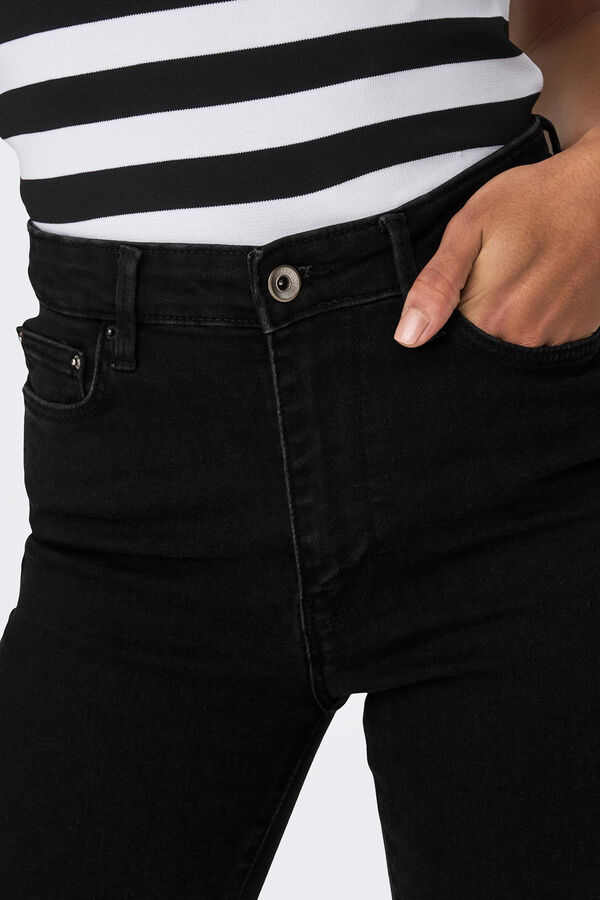 Springfield Jeans cigarro cintura alta preto