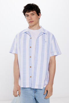 Springfield Camisa manga corta rayas azul medio