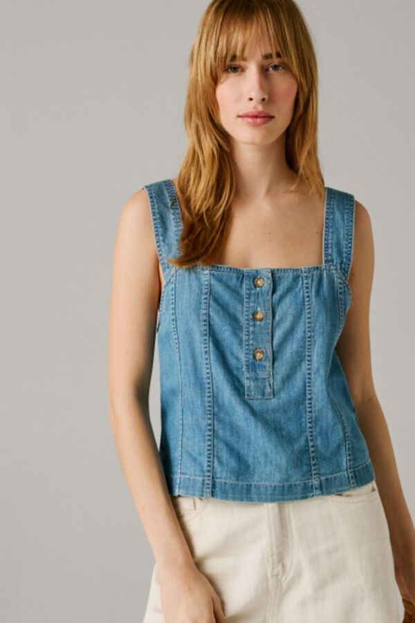 Pepe Jeans Lightweight denim gilet blue