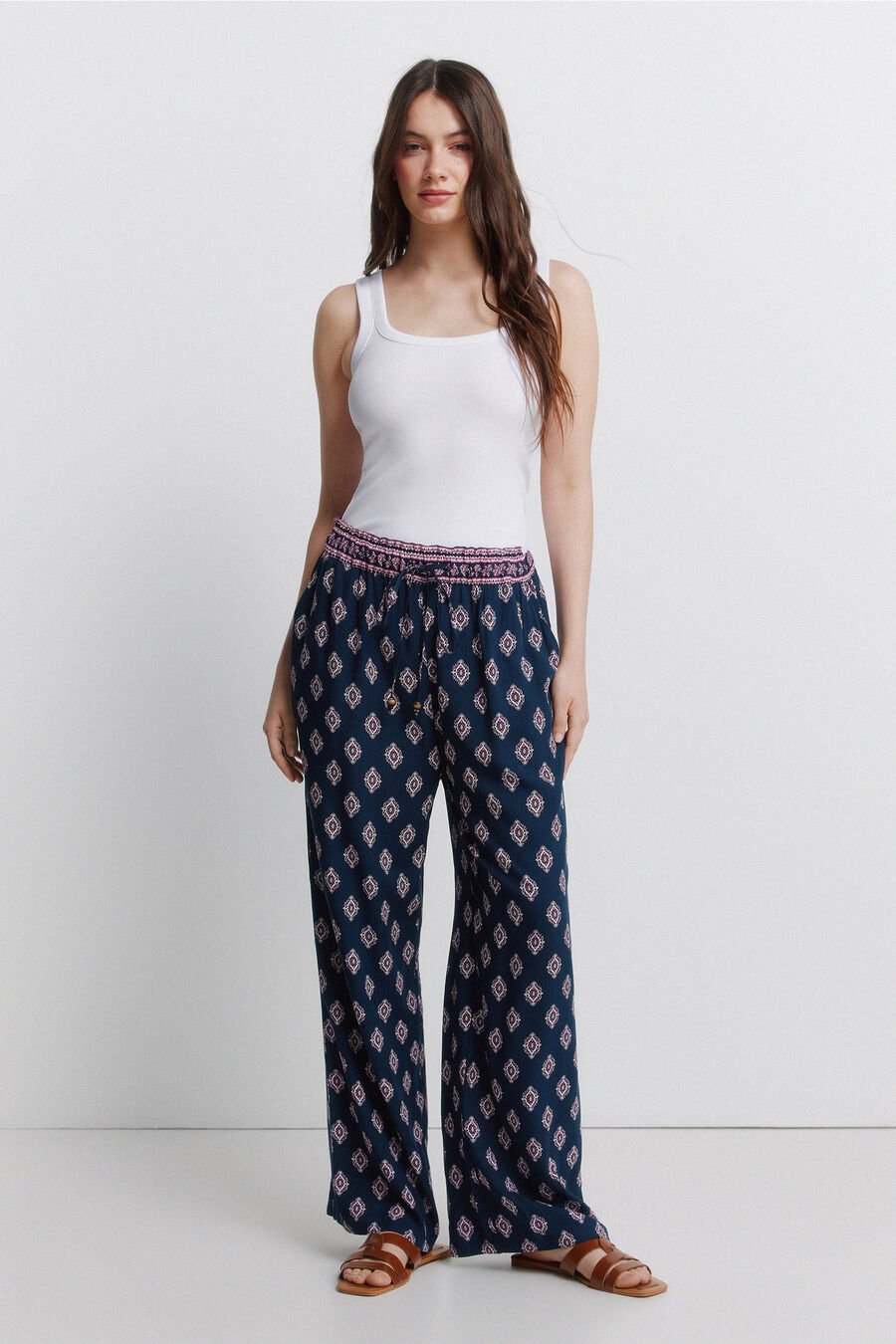 Pantalón fluido estampado