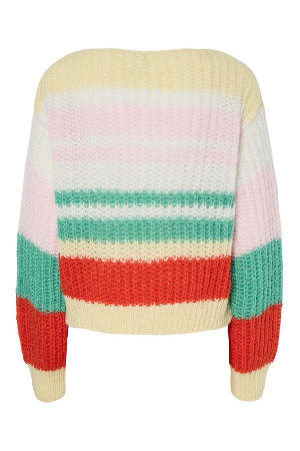 Pieces jersey-knit sweater colors printed