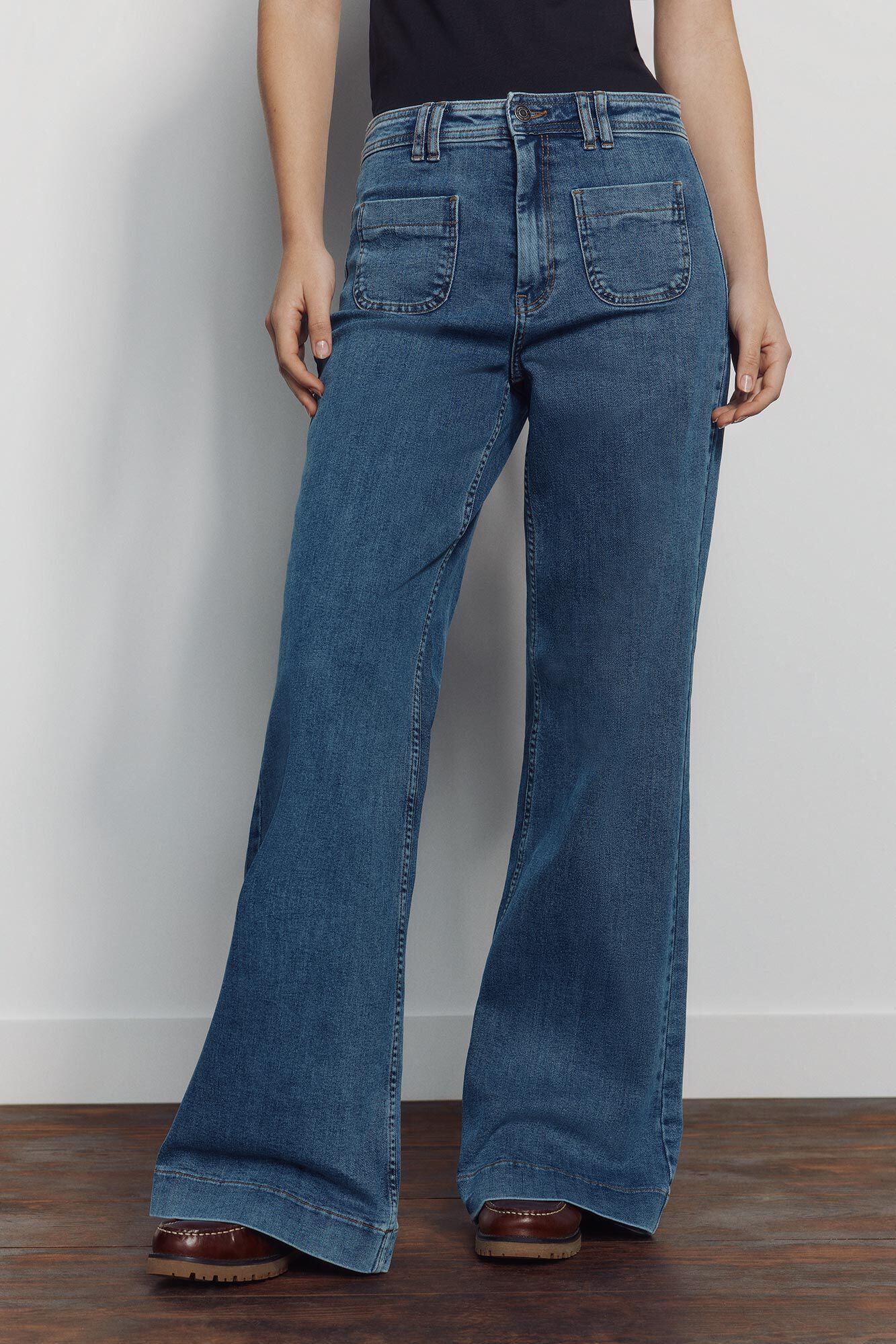 Springfield Super wide high-waisted jeans