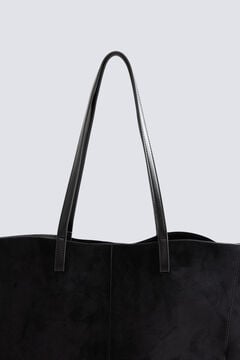 Springfield Faux suede shopper bag