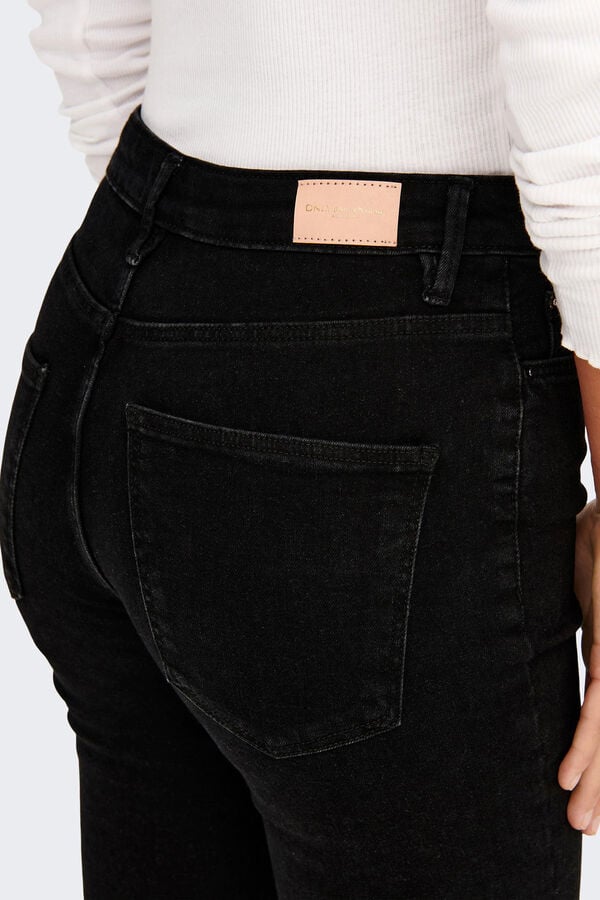 Springfield Jeans cigarro cintura alta preto