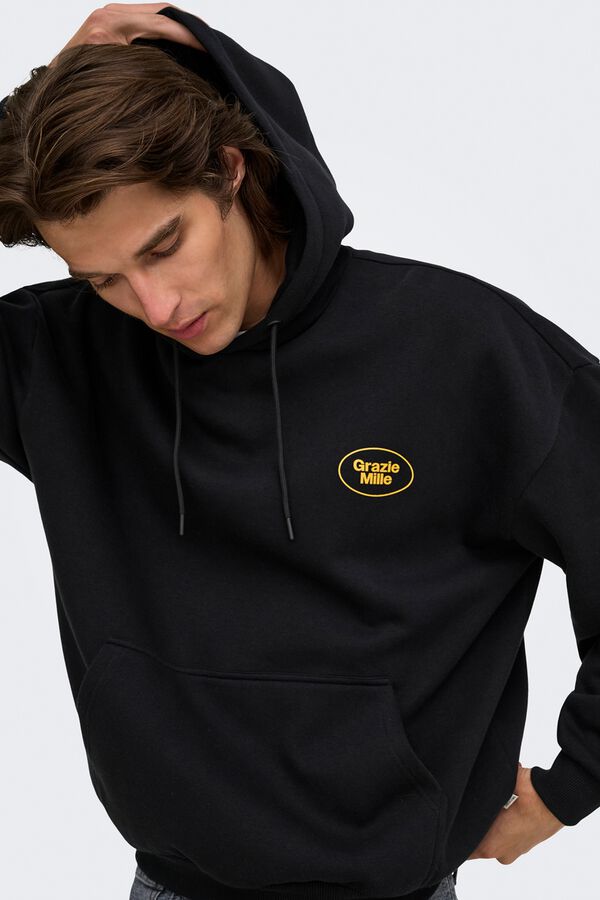 Only & Sons Sudadera oversized con capucha negro