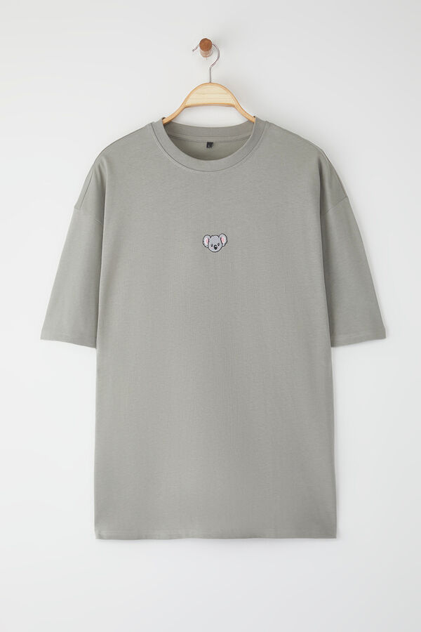 Trendyol Camiseta oversize gris