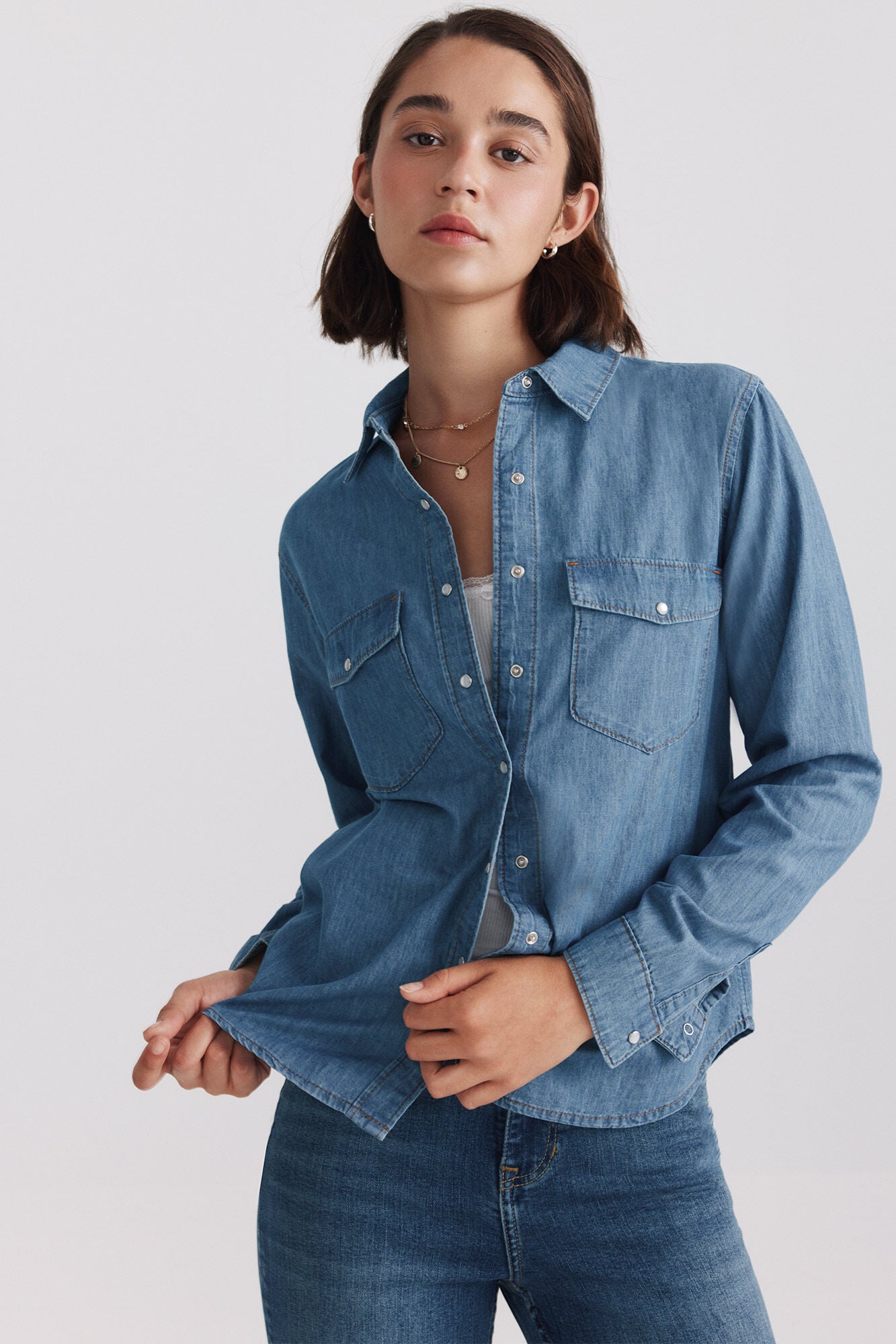 Springfield Camisa b&aacute;sica em denim