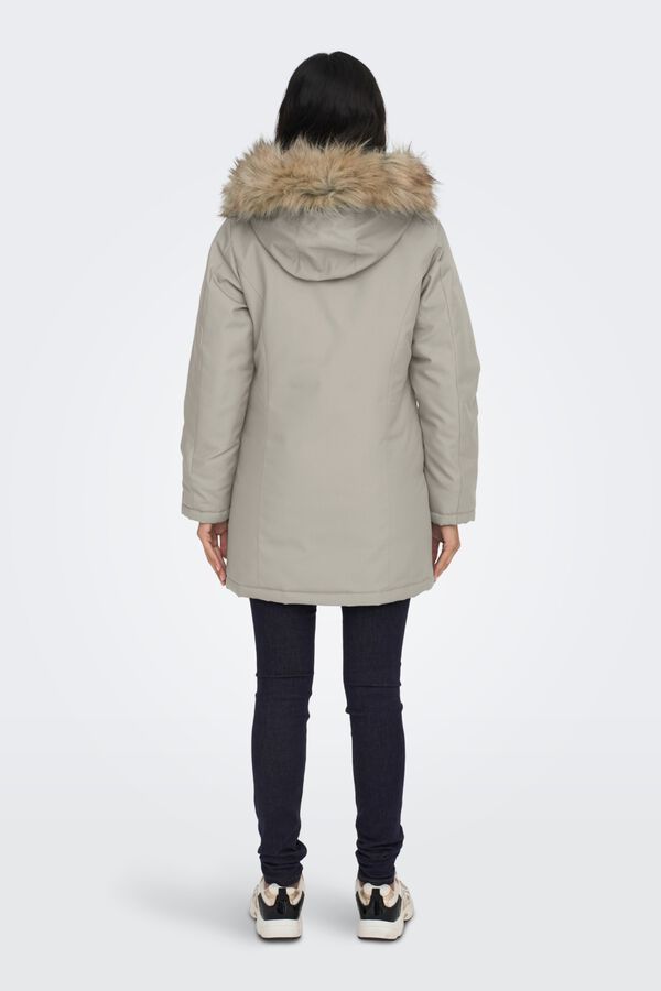 Only Parka mit Kapuze und Fell Grau