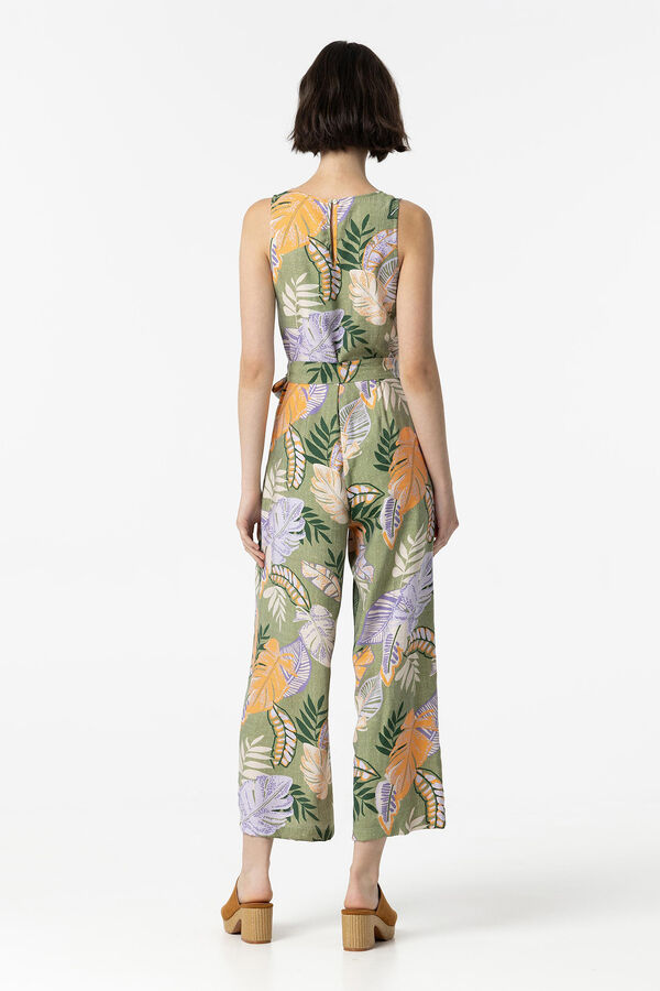 Springfield Flowing Printed Jumpsuit with Belt green