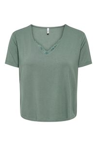 Only Camiseta encaje manga corta