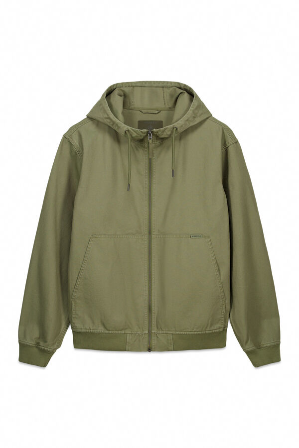 Springfield Cotton hooded jacket beige