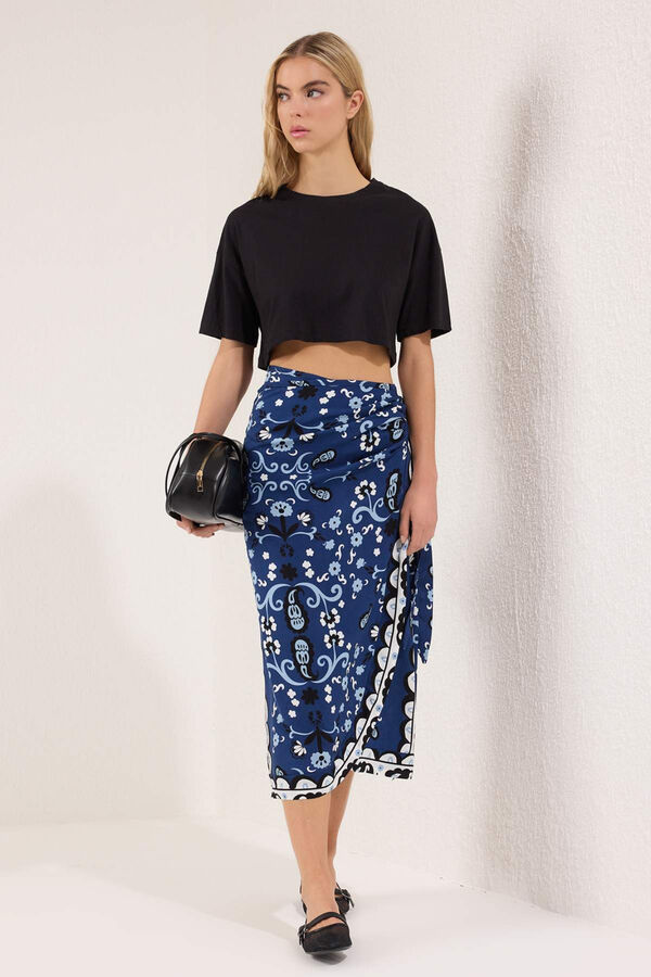Trendyol Midi skirt with bow detail blue
