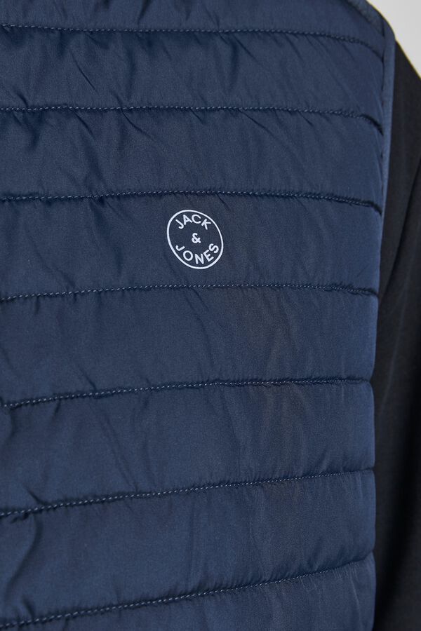 Jack & Jones PLUS Puffer gilet with hood blue