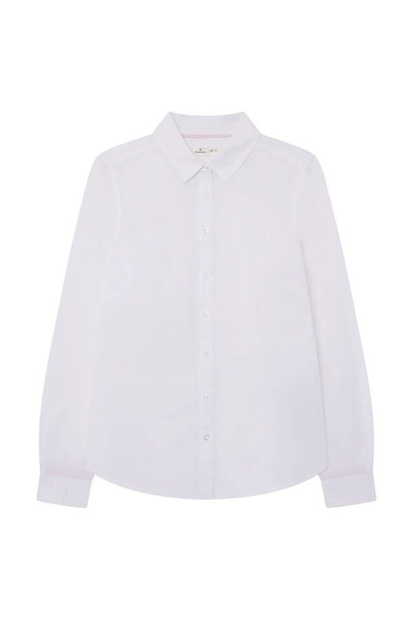 Springfield Camisa de algodão de corte justo branco