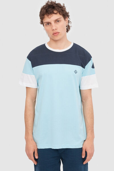 Springfield Sport-Textur-T-Shirt blau
