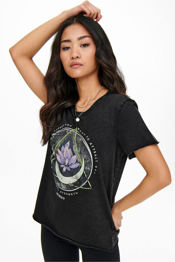 Only Printed short-sleeved T-shirt grey