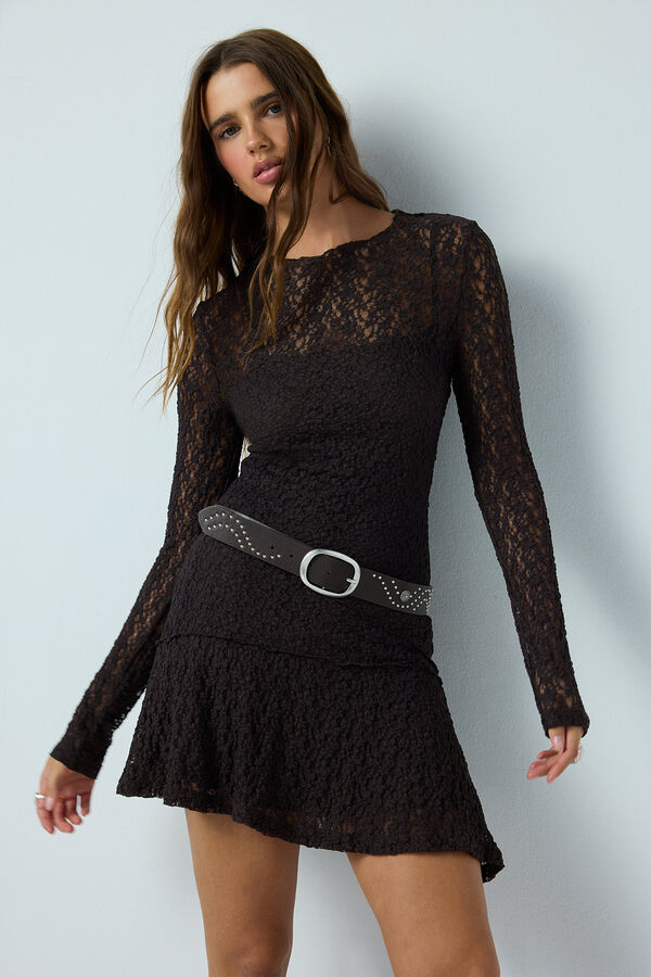High Spirits Noir Mini Dress brown