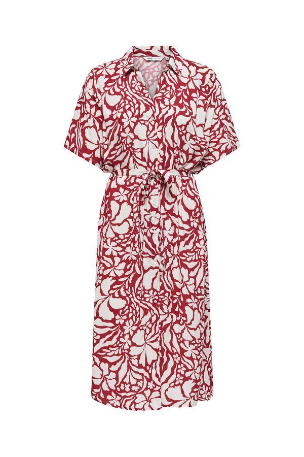 Only Shirt midi dress red