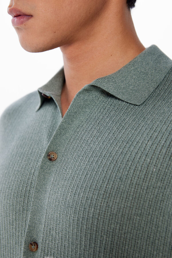 Springfield Pull manches courtes col polo vert