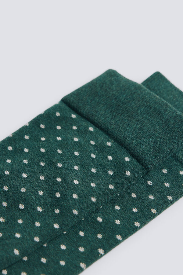 Springfield Long socks with contrasting polka-dots green