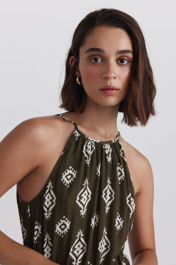 Springfield Printed halterneck dress printed