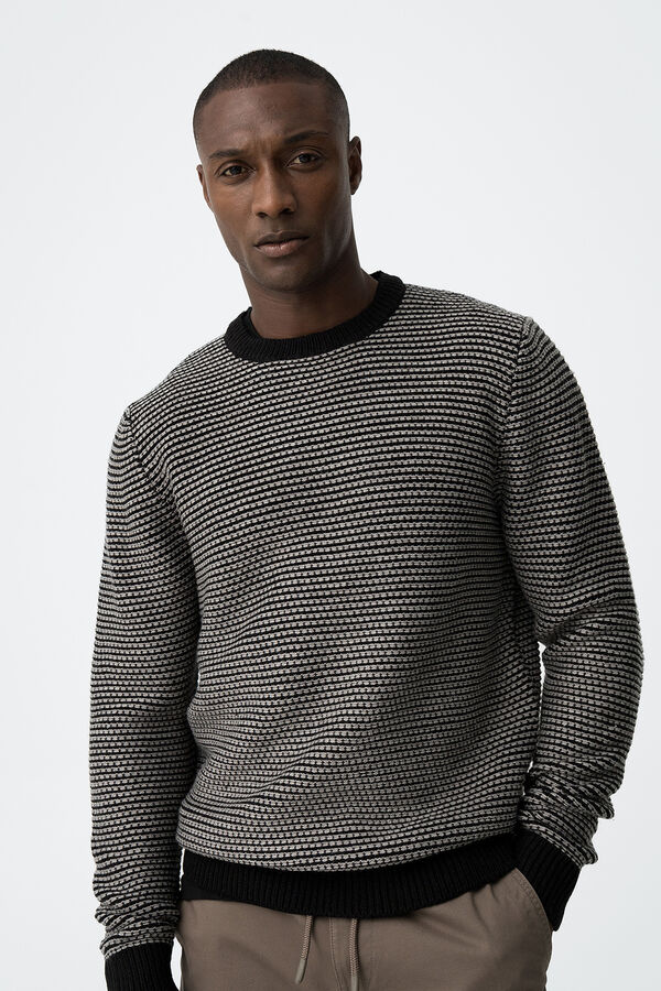 Tiffosi Jersey de punto a rayas gris