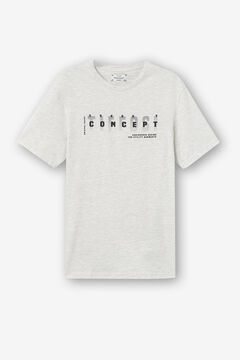 Springfield Camiseta Estampado Frontal con Relieve gris claro