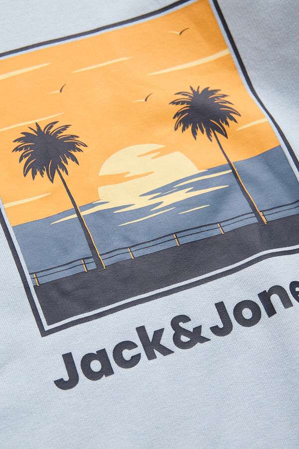 Jack & Jones Sudadera capucha algod&oacute;n suave azul