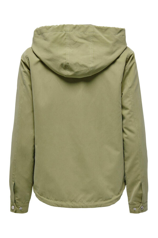 Only Parka corta con capucha verde