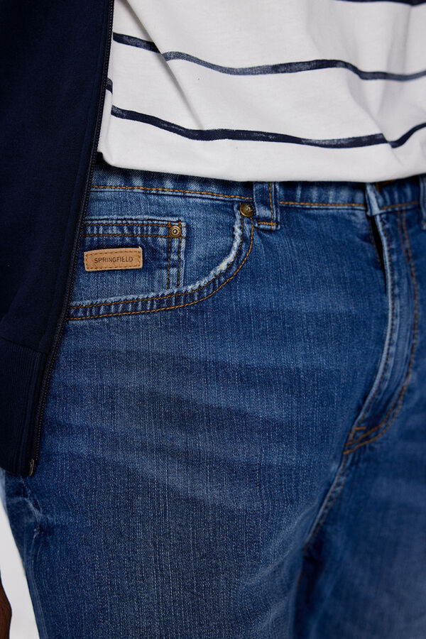 Springfield Jeans slim fit ultra léger bleu acier